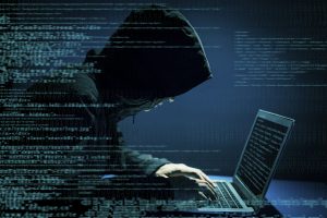 Hacker attacking internet